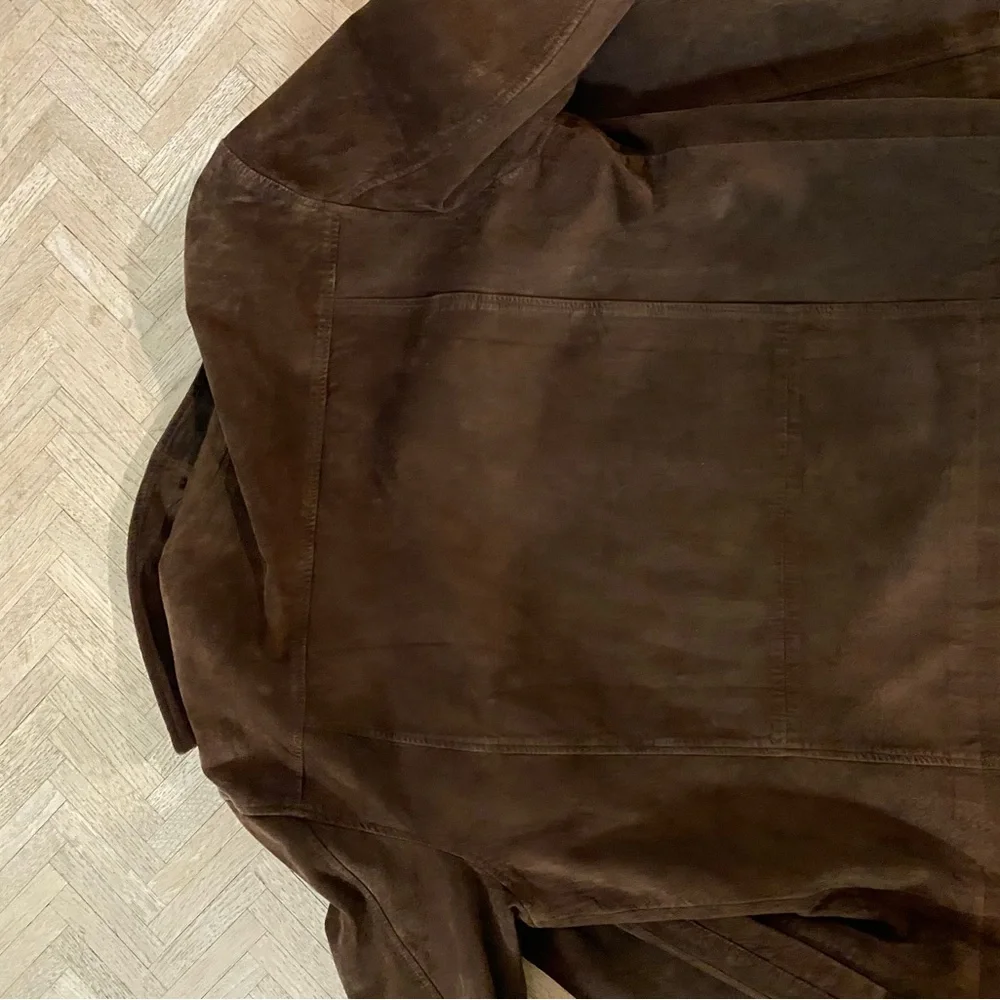 Claiborne Chocolate Brown Suede Coat - Picture 4 of 7